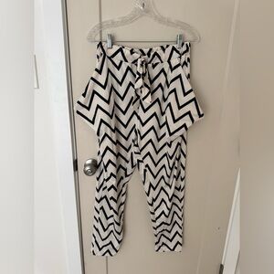 Ya Los Angeles Black and White Chevron Track Pants